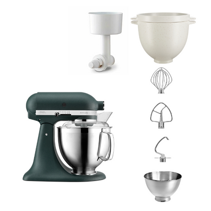 KitchenAid 4,8 L 5KSM185 Artisan Küchenmaschine Breadlover Messerschmidt Getreidemühlenvorsatz, Brotbackschüssel