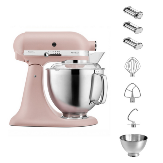 KitchenAid 4,8 L 5KSM185 Artisan Küchenmaschine Pastalover 3er Nudelwalzenset
