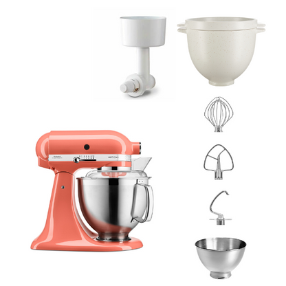 KitchenAid 4,8 L 5KSM185 Artisan Küchenmaschine Breadlover Messerschmidt Getreidemühlenvorsatz, Brotbackschüssel