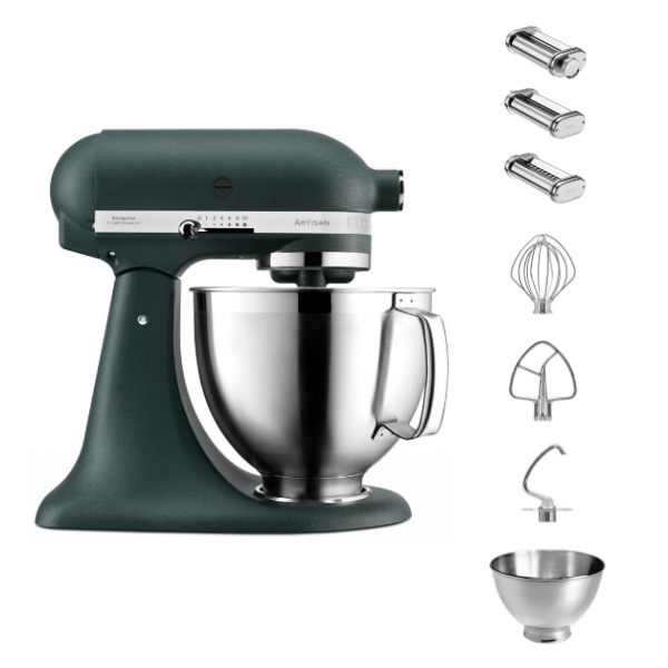 KitchenAid 4,8 L 5KSM185 Artisan Küchenmaschine Pastalover 3er Nudelwalzenset