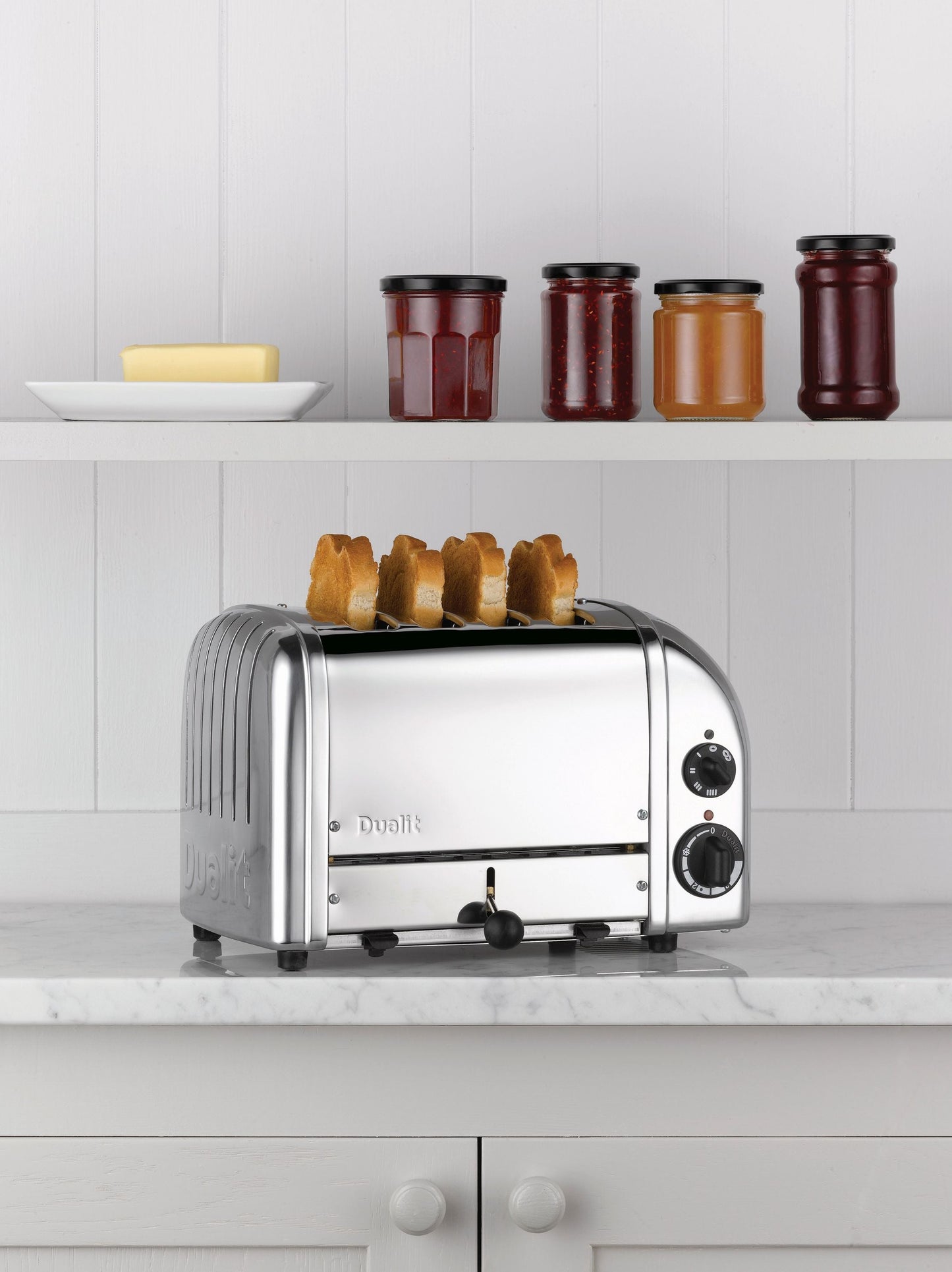 Dualit Frühstücksset inkl. 4er Toaster + 1,7 L Wasserkocher und Brötchenaufsatz