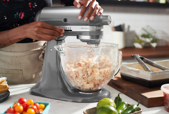 KitchenAid 4,8 L 5KSM185 Artisan Küchenmaschine Beginnerset Artisan Gemüseschneider+Flexirührer